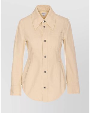 Bottega Veneta Denim Fitted Jacket - Natural