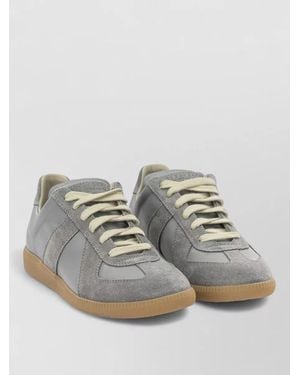 Maison Margiela Replica Lace Up Low Top Trainers - Grey