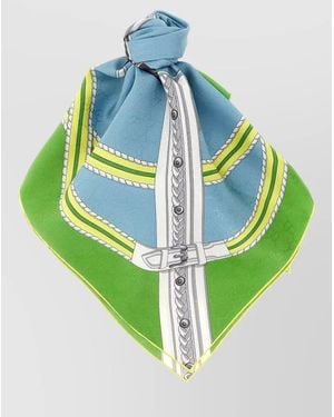 Gucci Gg Jacquard Silk Scarf Horsebit Cart - Green