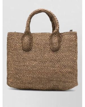 IBELIV Raffia Crossbody Bag - Brown