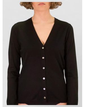 LA ROSE Cardigan Knitwear V Neck Long Sleeves - Black