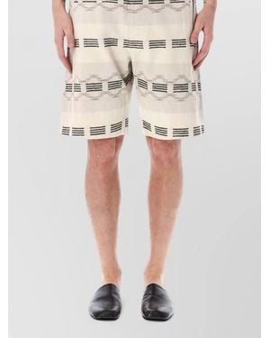 Isabel Marant Striped Jacquard Knee-Length Deck Shorts - Natural