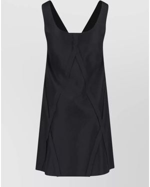MM6 by Maison Margiela Knee Length Dress A Line V Neckline - Black