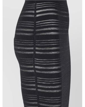 ANDREADAMO Knee Length Halter Neckline Striped Open Back Dress - Black