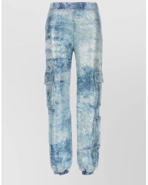 Le twins Camouflage Sequin Cargo Track Trousers - Blue
