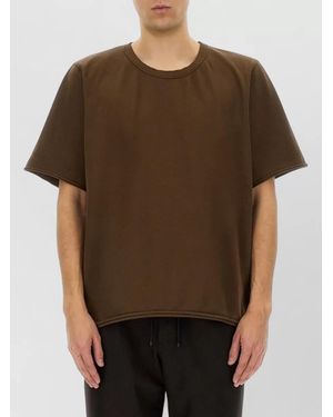 Uma Wang Relaxed Fit Cotton T Shirt Round Neck - Brown