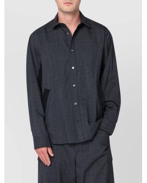 Sacai Wool Plaid Shirt Jacket - Blue