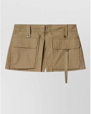 Isabel Marant Barta Cargo Shorts Straps Multiple Pockets - Natural