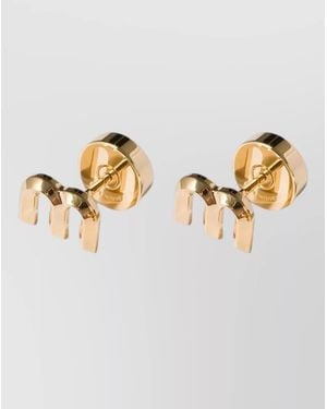 Miu Miu Metal Earrings Unique Design Dimensional Shine - Metallic