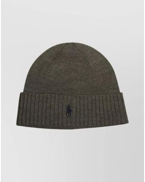Ralph Lauren Ribbed Beanie Turn-Up Brim - Green