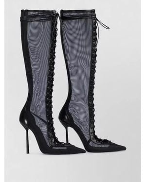 Le Silla Colette Nemesi Mesh Lace Up Boots - Blue