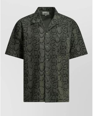 Carhartt Snake Camo Camp Collar Short Sleeve Shirt - Green