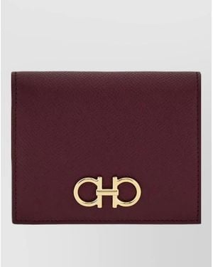 Ferragamo Leather Compact Wallet - Purple