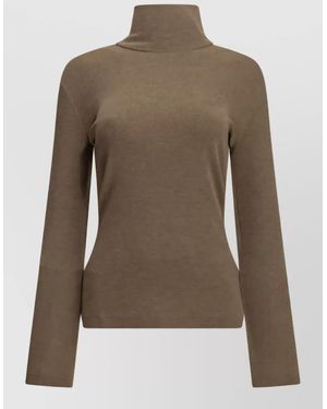 Max Mara Virgin Wool Turtleneck Sweater - Brown