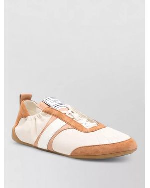 Chloé Kick Lace Up Trainers Elastic Trim Sole - Pink