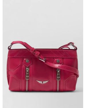 Zadig & Voltaire Sunny Mood Vintage Leather Shoulder Bag - Red