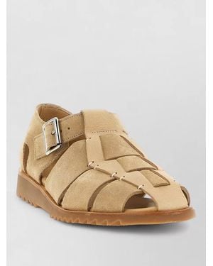 Paraboot Pacific Sandals Cut Out Design Flat - Natural