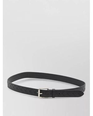 Bottega Veneta Leather Intrecciato Belt - Grey