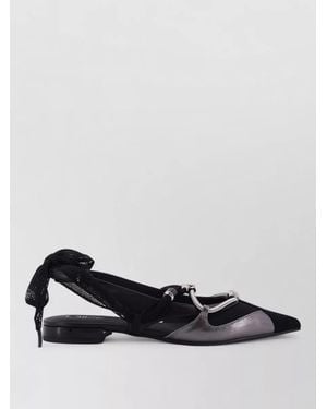 Pinko Leather Slingback Ballerina Shoes - White