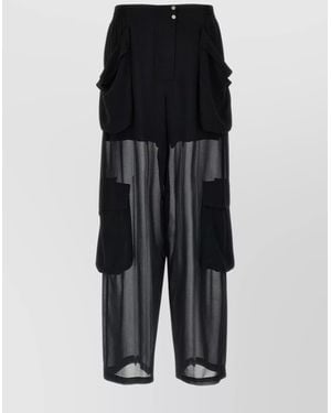 Pinko Wide-Leg Cargo Pants - Black