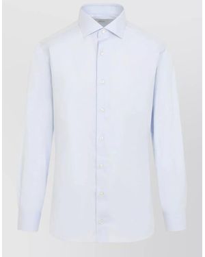 Brioni Cotton Long-Sleeve Shirt - White