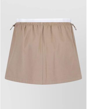 Alexander Wang Cotton Mid-Rise Drawstring Mini Skirt - Natural