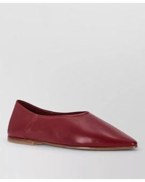 LA ROSE Leather Loafers - Red