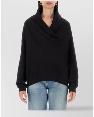 Saint Laurent V-Neck Sweatshirt - Black