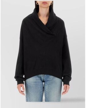 Saint Laurent V-Neck Cotton Jumper - Black