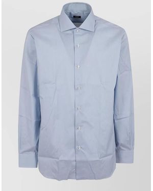 Barba Napoli Regular Fit Shirt Long Sleeves Button Cuffs - Blue