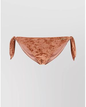 Chloé Velvet Bikini Slip Featuring Side Ties - White