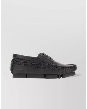 Fendi Leather Driver Loafers Lace-Up Detail - Multicolor