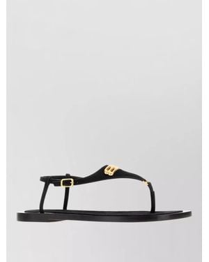 Balenciaga Suede Riva Thong Sandals Flat Sole - Multicolour