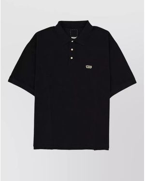 Visvim Polo Collar Short Sleeve Jersey Top - Black