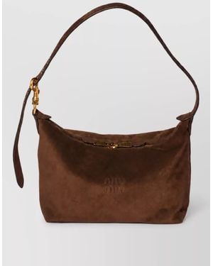 Miu Miu Calfskin Shoulder Bag - Brown