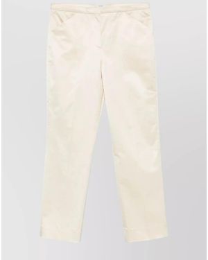 TOTEME Cropped Straight-Leg Pants - Natural