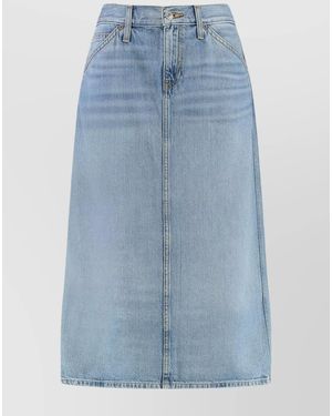 RE/DONE Denim Skirt With Pockets And Slit - Blue