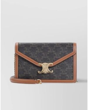 Celine Canvas Wallet On Chain Shoulder Bag - Gray