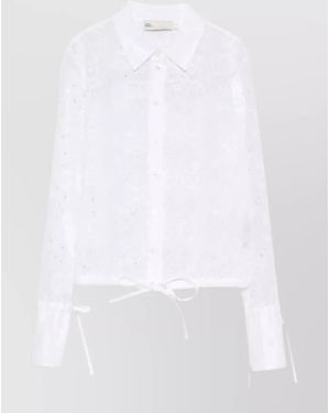 Tory Burch Broderie Anglaise Blouse Floral Embroidery - White