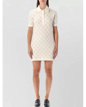 Gucci Polo Style Mini Dress - Natural