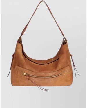 Jérôme Dreyfuss Lucky Hobo Large Wallet Shoulder Strap - Brown