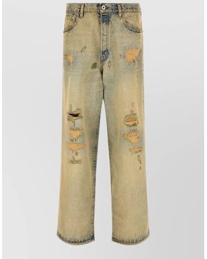 KENZO Denim Straight-Leg Jeans - Natural