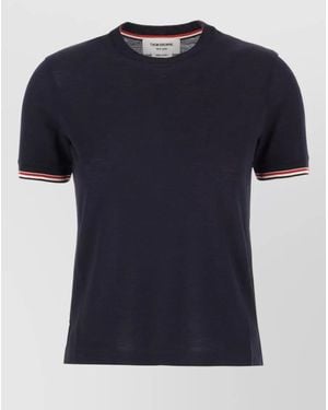 Thom Browne Wool Blend T Shirt Short Sleeves Crewneck - Blue