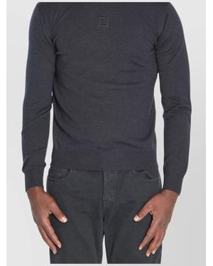 Fendi Virgin Wool Crew Neck Pullover - Gray