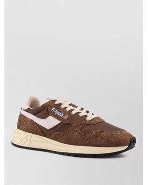 Autry Nylon Leather Low-Top Trainers - Brown