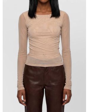 Lemaire Ballerina Wrap Mesh Long Sleeve Top - Multicolor