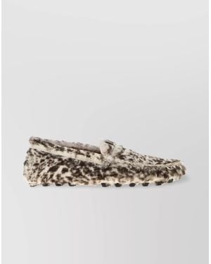 Tod's Leather Printed Loafers - Metallic