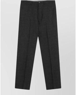 Prada Virgin Wool Straight-Leg Pants - Gray