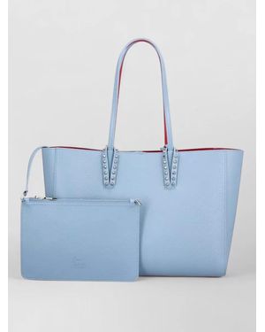 Christian Louboutin Cabata Small Leather Studded Tote Bag - Blue