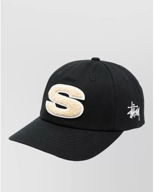 Stussy Casual Style Hat Curved Brim Design - Black
